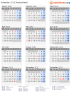 Kalender 2121 mit Ferien und Feiertagen Deutschland